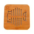 thumbnail image 2 of XZNGL Bamboo Wood Hollowed Wooden Cup Mat Cartoon Table Mat Pot Mat Bowl Mat, 2 of 9