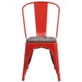 thumbnail image 3 of 4 Pk. Red Metal Stackable Chair with Wood Seat, 3 of 9