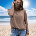thumbnail image 2 of Économies d'Automne! BiZtdJrK Chemises de Protection Solaire pour Femmes, Respirantes pour l'Extérieur, à Manches Longues, pour la Randonnée et la Pêche, avec Masque Facial, Vêtements de Vacances à la Plage, Kaki, P, 2 of 6