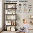 thumbnail image 3 of 6-Tier Bookshelf, 71" Tall Open Bookcase with Metal Frame, Freestanding Display Shelf for Bedroom, Living Room & Office, 3 of 7