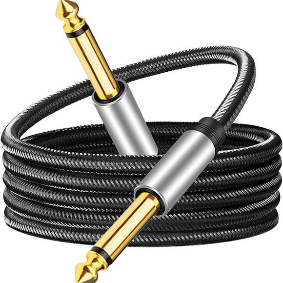yingyy Strong Braided Guitar Cable Instrument Cable Offers Enhanced Durability For Professional Audio Patch Cords Black 1.8M
