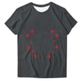 thumbnail image 2 of Aufmer 2 Pcs Women's Printed Short Sleeve Tee, Casual Round Neck T-Shirt with Fashion Pattern, Soft Polyester Top for Spring Summer, Versatile Daily Wear for Various Occasions(Gray), 2 of 3