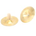 thumbnail image 3 of 2 Pcs Kid Cymbals Copper Wood Handle Belly Dancing Hand Cymbals Percussion Instrument Toy, 3 of 14
