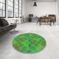 thumbnail image 4 of Ahgly Company Tapis Rond Lavable en Machine Intérieur Transitionnel Vert Lime Foncé, 7 Pieds Rond, 4 of 7