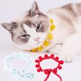 thumbnail image 1 of CBFFDC Cat Necklace Handmade Beautiful Fake Pearl Decor Fur Ball Pet Dog Collar Pet Neck Circle, 1 of 7