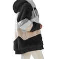 thumbnail image 3 of FOCUSNORM Women Contrast Color Hooded Coat Long Sleeve Zip-up Plush Tops, 3 of 6