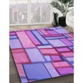 thumbnail image 3 of Ahgly Company Tapis d'Intérieur Rectangulaire Transitionnel Lavable à la Machine, Violet Orchidée Foncé, 5 Pieds x 7 Pieds, 3 of 7