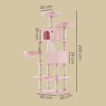 thumbnail image 3 of Large Cat Tree with 13 Scratching Posts, 2 Perches, Hammock, for Indoor Cats, Pink, 3 of 8
