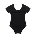 thumbnail image 4 of Miaeowve Justaucorps Classique à Manches Courtes pour Filles, Extensible, de Gym, de Ballet et de Danse, Noir, 12, 4 of 7