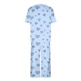 thumbnail image 4 of Offre à Durée Limitée Iumwxz Pyjamas Doux Tendance Ensembles Assortis Tenues de Voyage pour Femmes Col Ras du Cou à Motif de Cœur Manches Courtes Taille Élastique Pantalon Court Tenues pour Femmes Tenue de Rue, 4 of 4