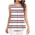 thumbnail image 4 of UPPADA Camisoles Mignonnes pour Femmes Tendance Col Rond à Fleurs Hauts d'Été Sans Manches Blouses Chic Décontracté Camisoles Graphiques Rose,2TG, 4 of 5