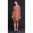 thumbnail image 4 of Bimba Robe Midi à Manches Longues pour Femmes, Coupe Décontractée, Imprimée de Feuilles Orange et d'Oiseau Flowerpecker, Boutonnée - Xxx-Grand, 4 of 7