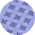 thumbnail image 1 of Ahgly Company Tapis Rond Lavable en Machine Intérieur Jeans Transitionnels Bleu, 5 Pieds Rond, 1 of 7
