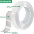 thumbnail image 3 of Reusable Double Sided Adhesive Tape  Multifunctional Nano Washable Traceless Gel Pads  Removable Anti-Slip Carpet Rug Tape (3m/16.4ft), 3 of 7