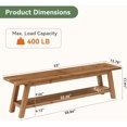 thumbnail image 2 of Tribesigns Solid Wood Entryway Bench, 62.99" Long Shoe Bench  with Storage Shelf for Entryway, Living Room, 2 of 5