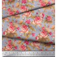 thumbnail image 3 of Soimoi polyester Crepe Fabric Check,Leaves & Rose Floral Fabric Prints By Yard 42 Inch Wide, 3 of 3