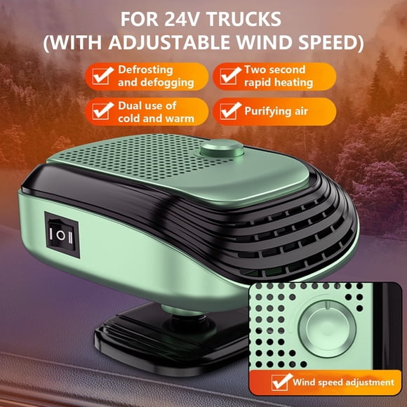 TopLLC Car Heater Car Car Car Winter Interior Speed Heating 24V Heating Fan Defogging Heating Heater Defogging heater