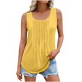 thumbnail image 1 of Plebaso Débardeurs d'Été pour Femmes Plissés Sans Manches Chemises Amples Col Rond Décontracté Blouse T-Shirt Uni P-5TG, 1 of 6