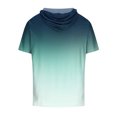 thumbnail image 4 of Besolor Mens Casual Hooded Tops Gradient Drawstring Short Sleeve Shirts Sports ness Pullover Summer Blouse, 4 of 4