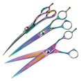 thumbnail image 1 of MPPMGT Professional Quality Dog Grooming Rainbow Series Curved Steel Shears Pick Size (Full Set - All 3 Shears), 1 of 1