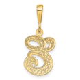 thumbnail image 3 of Diamond2Deal 14K Yellow Gold Script Filigree Letter E Initial Pendant for Women, 3 of 6