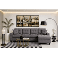 thumbnail image 1 of K-Living Newton Reversable Sectional in Grey Fabric with A Wireless Charger and Built-In USB/C Port, 1 of 6