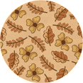 thumbnail image 1 of Ahgly Tapis Rond Lavable en Machine Intérieur Transitionnel Jaune Orange, 4 Pieds Rond, 1 of 7