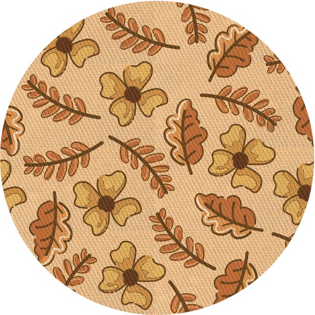Ahgly Tapis Rond Lavable en Machine Intérieur Transitionnel Jaune Orange, 4 Pieds Rond