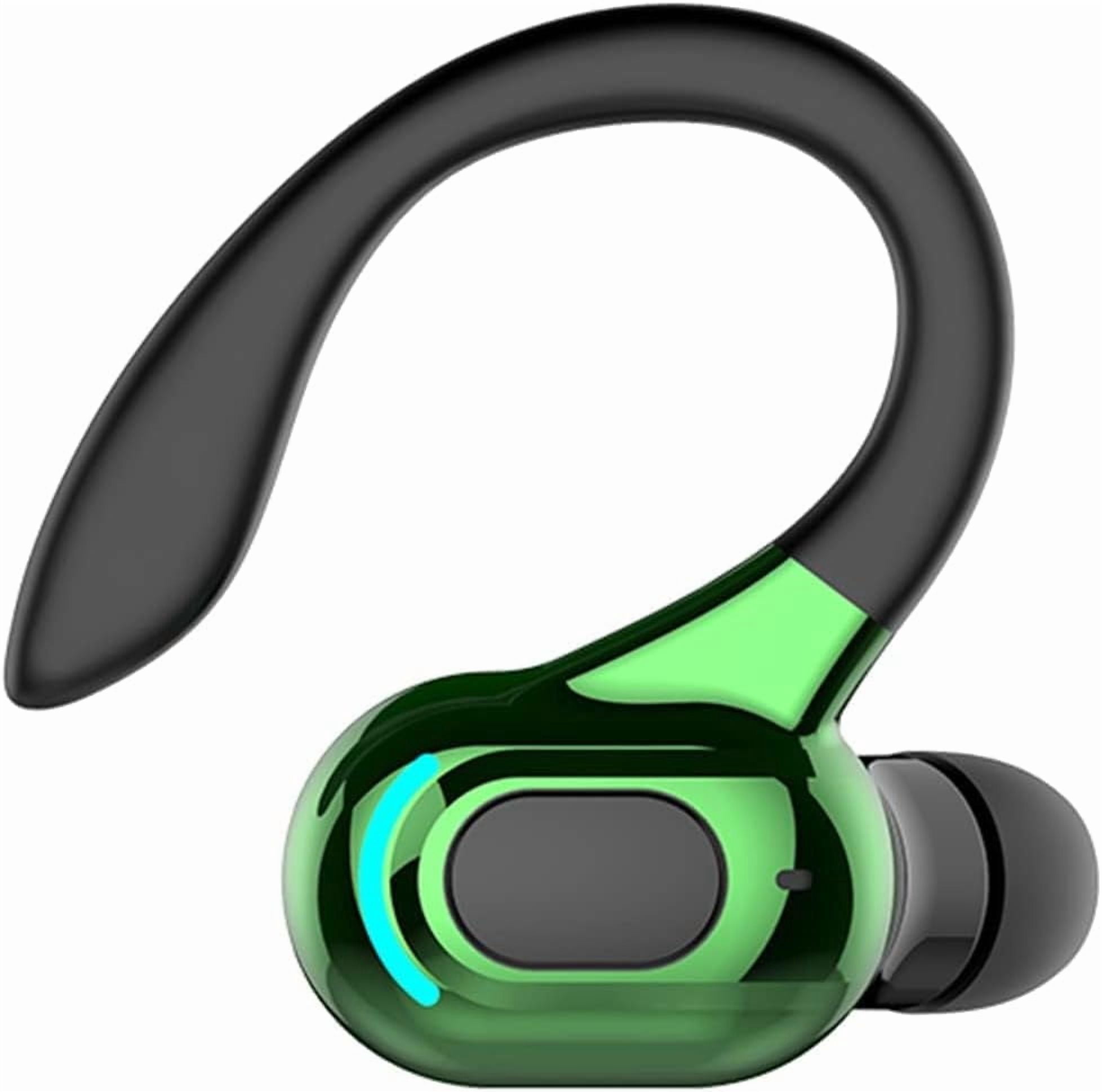 HLONK Wireless Earbuds with Earhooks Single Bluetooth Earpiece Sports Headphones Over the Ear Running Workout Wrap Around Earbuds 20H Long Battery Life Waterproof Noise Cancelling Headset