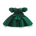 thumbnail image 2 of Kid Baby Girl Bowknot Striped Pageant Formal Gown Party Dresses, 2 of 7