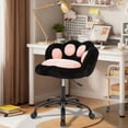 thumbnail image 1 of AKDSteel Vanity Chair With Cat Back, 360° Swivel Height-Adjustable Armless Office Chair With Wheels And Plush Cushion, 1 of 9