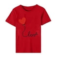 thumbnail image 4 of Meichang Hauts pour Femmes T-Shirts de la Saint-Valentin T-Shirts de Fête à Col Rond T-Shirts à Imprimé Cœur d'Amour T-Shirts à Manches Courtes Jolis Tees Blouses en Liquidation, 4 of 5