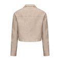 thumbnail image 4 of LOVZFMLL Vestes pour Femmes Couleur Unie Courte Fine Veste en Cuir Manches Longues Veste Décontractée à Capuche, 4 of 7