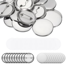 XUXHOU Lot de 100 Pièces de Boutons de Badge Ronds Faciles à Imprimer pour Cadeaux de Bricolage, Activités Scolaires, Kit de Badges à épingles en Fer pour Vêtements, Sacs à Dos (32MM