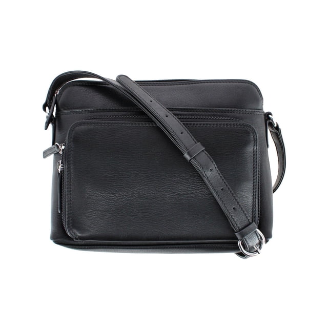 CTM® Leather Shoulder Bag Purse with Side Organizer (Women's)