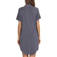 thumbnail image 4 of Pxiakgy Pyjamas pour Femmes Pyjamas pour Femmes Robe Boutonnée Manches Courtes Vêtements de Nuit Printemps Été Vêtements de Nuit Simples à la Maison Pyjamas Chemises de Nuit pour Femmes Gris Foncé + m, 4 of 4