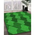 thumbnail image 3 of Ahgly Company Tapis d'Intérieur Lavables à la Machine, Carrés, Transitionnels, Verts, Tapis de Zone, 3 Pieds Carré, 3 of 7