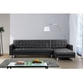 thumbnail image 4 of Velago Attalens Adjustable Faux Leather Sectional Sleeper Sofa, Black, 4 of 7