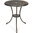 thumbnail image 2 of Royalbelle 24inch Round Bronze Cast Aluminum Bistro Table, Outdoor Coffee Table, 2 of 8