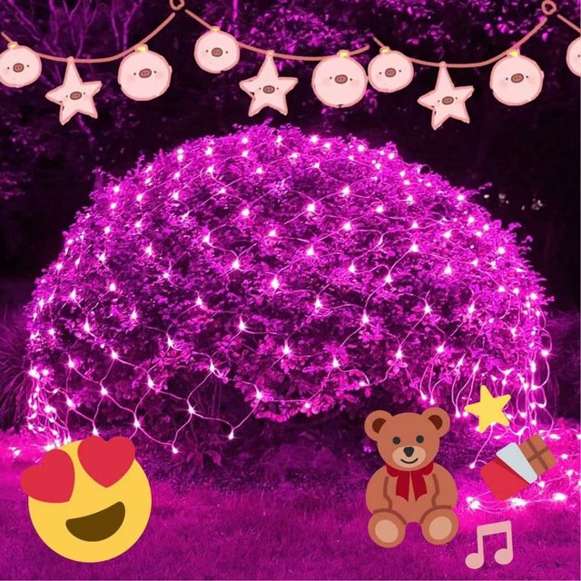 Estbridge Halloween/Christmas Net Lights Outdoor 6.6FT x 6.6FT 144 LED Fairy String Light with 8 Lighting Modes Connectable Light for Garden Tree Bushes Holiday Wedding Party Decoratio