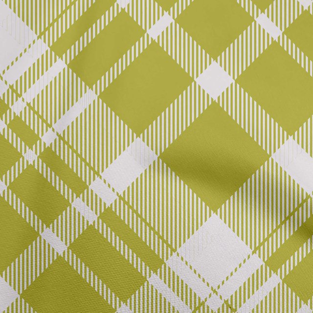 oneOone Polyester Spandex Lime Green Fabric Check Fabric For Sewing Printed Craft Fabric By The Yard 56 Inch Wide