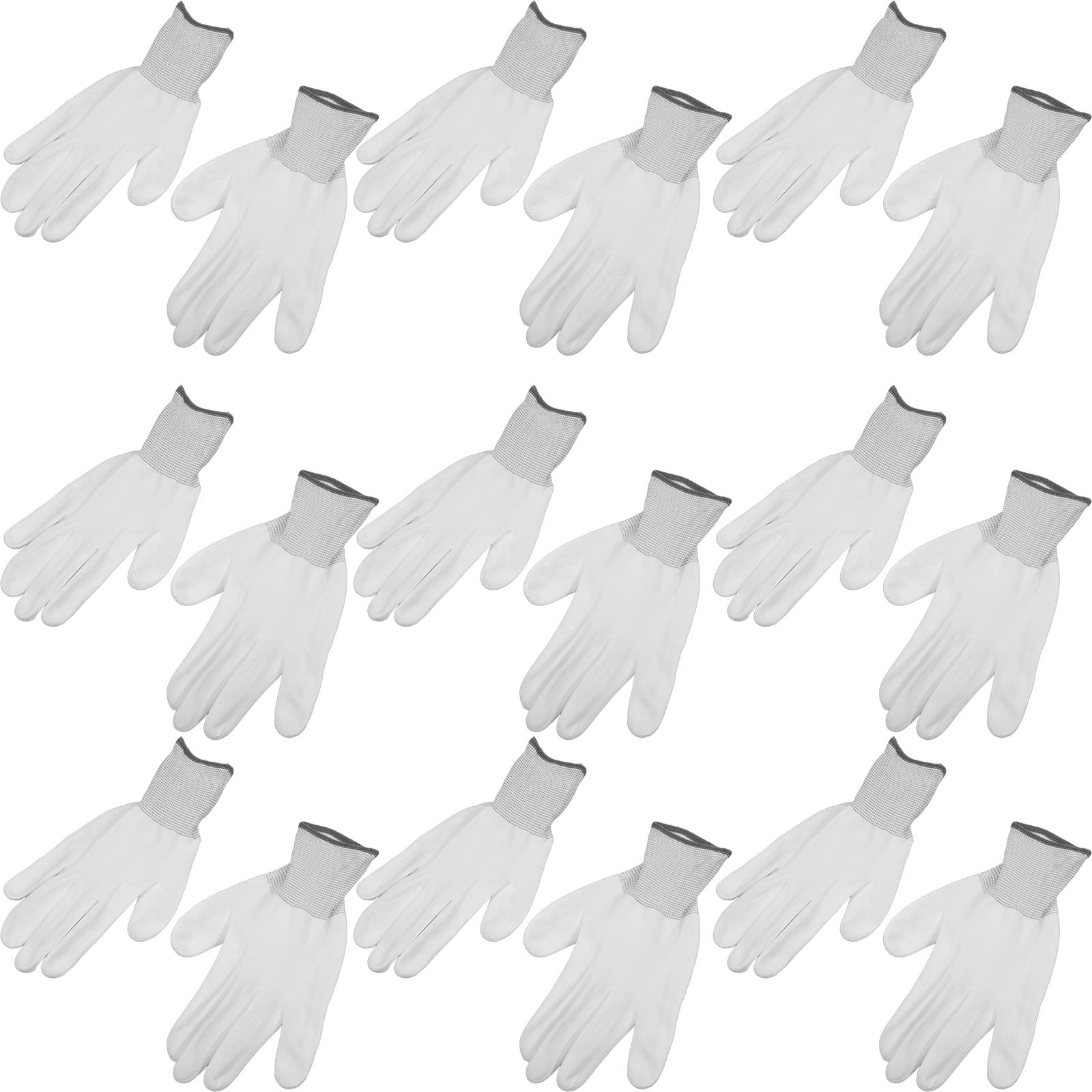HONITANO 12Pcs Grey Nylon Mechanic Gloves with PU Coated Fingers Antistatic Working Gloves for Electrical Use
