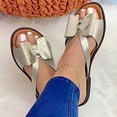 thumbnail image 2 of Leutsin Stretch Orthotic Slide Sandals Sandals Woven Beach Wedge Slippers Bow Shoes, 2 of 6