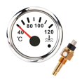 thumbnail image 1 of 40-120 Water Temp Gauge With M16*1.5 Water Temperature Sensor Sender 52mm Water Temp Meter Indicator For Car Boat Motorcycle, 1 of 7