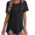 thumbnail image 1 of Birdeem Summer New Womens Womens Round Neck Top Short Sleeve Button Up T-Shirt, 1 of 12