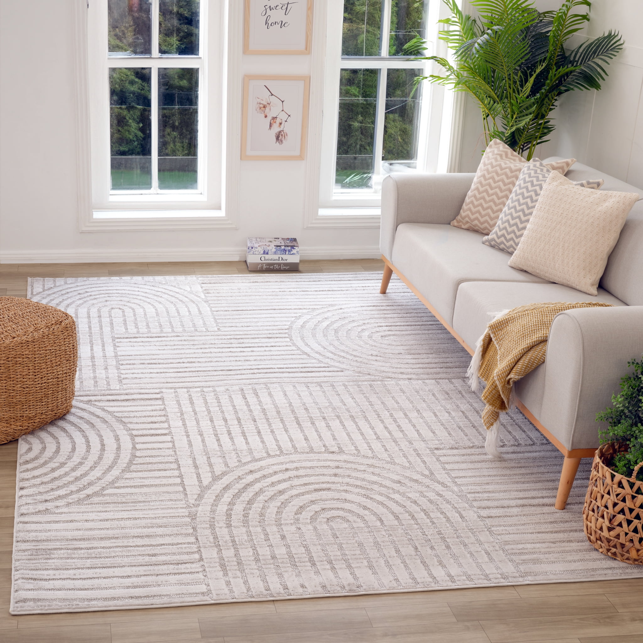 Rug Branch Astra Modern Indoor Area Rug, Grey , Geometric - Living Room, Bedroom, Dining Room, and Kitchen