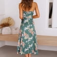 thumbnail image 4 of FcBaudy Robe Sans Manches à Col Rond, Robes d'Été pour Femmes, Robes pour Femmes Mode Femmes Été Décontracté Dos Nu Imprimé Floral Haut Bandage Robe Caraco Robe Femme, 4 of 9