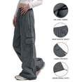 thumbnail image 4 of LSLJS Women's Mid-waist Pocket Overalls Casual Pants In Spring and Summer, Womens Cargo Pants Summer Clothes, 4 of 5