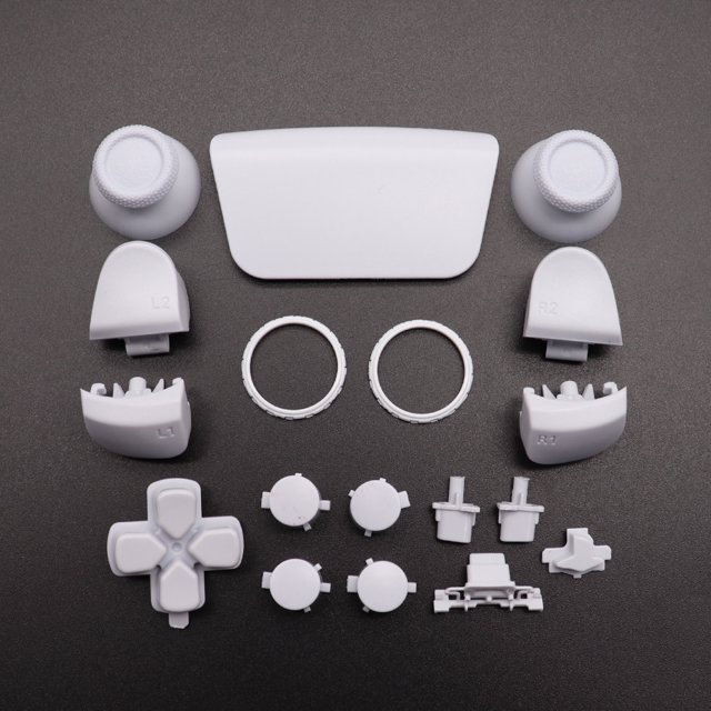 Replacement Buttons Set D-Pad L1 R1 L2 R2 Trigger Button Key Accent Ring For PS5 V3.0 BDM-030 Controller white