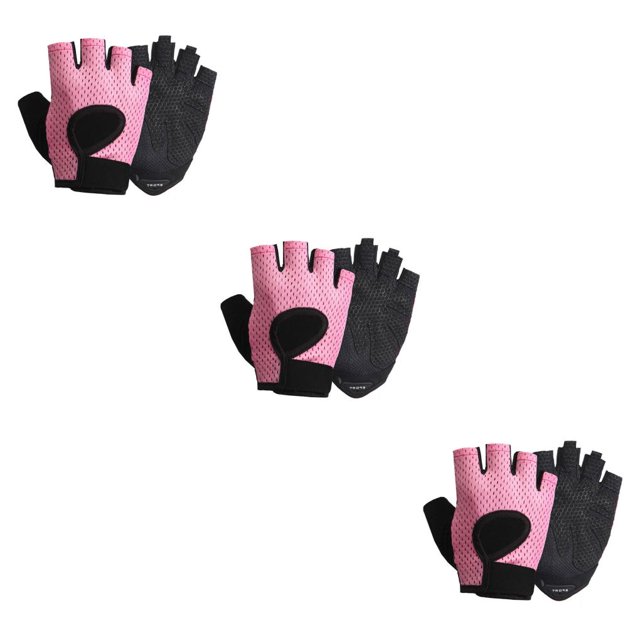 Wweixi 1 Pair Sports Gloves Portable Outdoor Cycling Breathable Shock Absorption Mitts Elastic Nonslip Riding Protection Mittens Pink S 3PCS